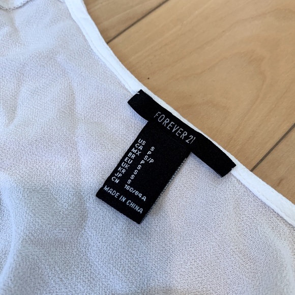 White Sheer Crop Top Aztec Print - Picture 6 of 7